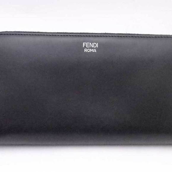 Fendi FENDI Round Zipper Long Wallet Leather Black x Multicolor Silver Women'... - Picture 2 of 5